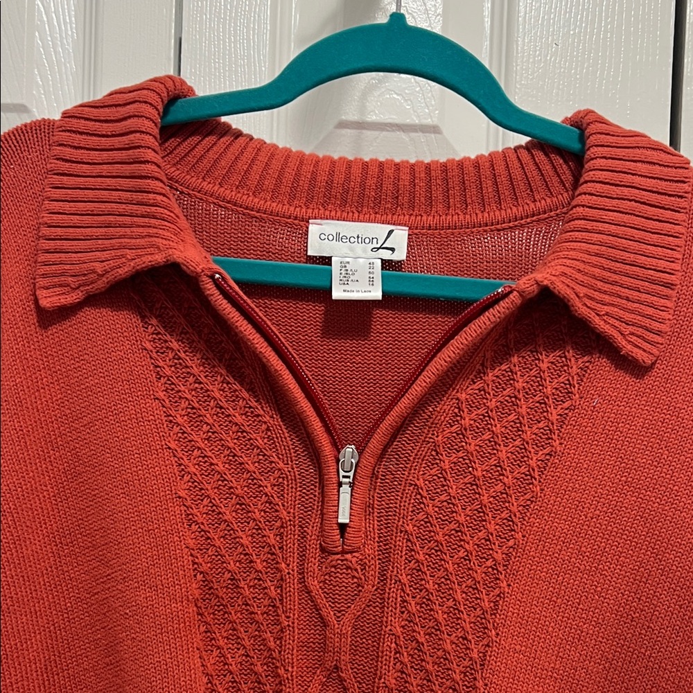Collection L Women's Rich rust  Cardigan Sweater